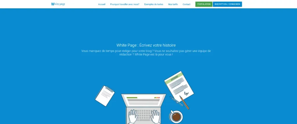 Plateforme rédaction web White Page